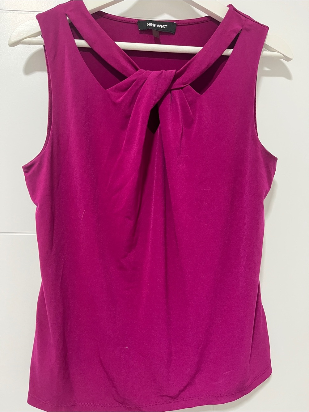 Nine West Magenta Knot-Neck Sleeveless Camisole